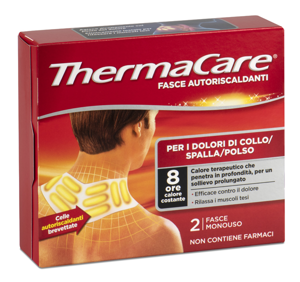 FASCE AUTORISCALDANTI A CALORE TERAPEUTICO THERMACARE COLLO/SPALLA/POLSO 2 PEZZI - Farmastop