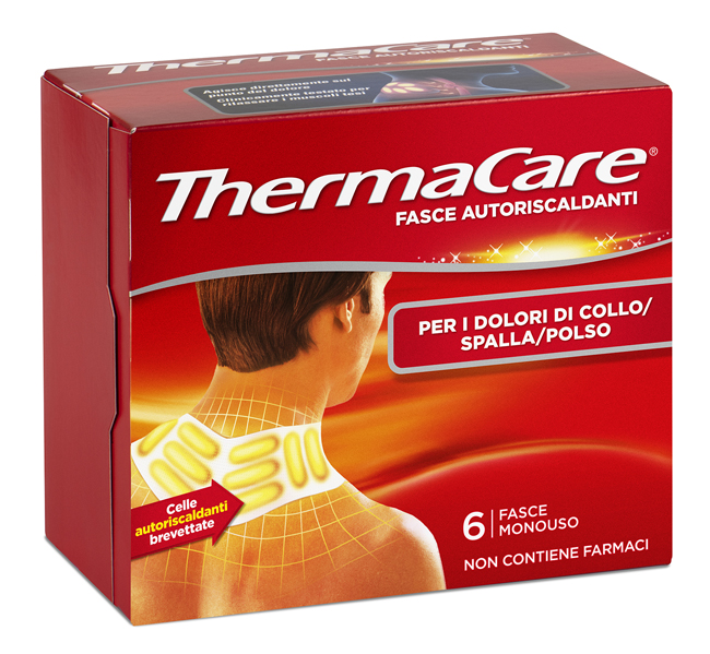 FASCE AUTORISCALDANTI A CALORE TERAPEUTICO THERMACARE COLLO/SPALLA/POLSO 6 PEZZI - Farmastop