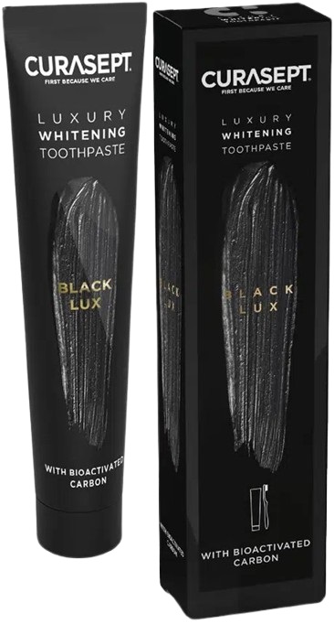 CURASEPT BLACK LUXURY WHITENING DENTIFRICIO 75 ML - Farmastop
