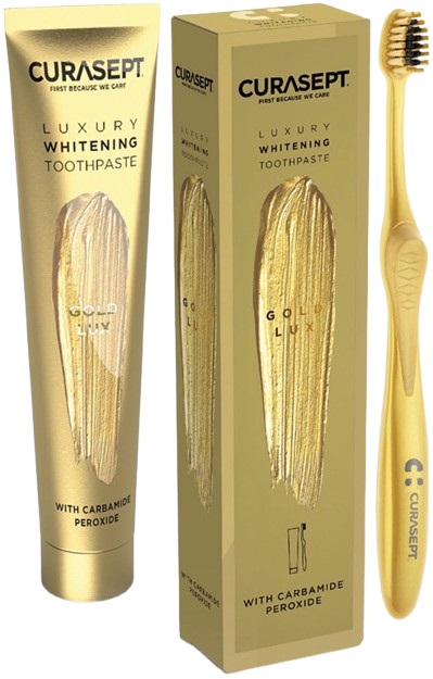 CURASEPT GOLD LUXURY WHITENING DENTIFRICIO 75 ML - Farmastop