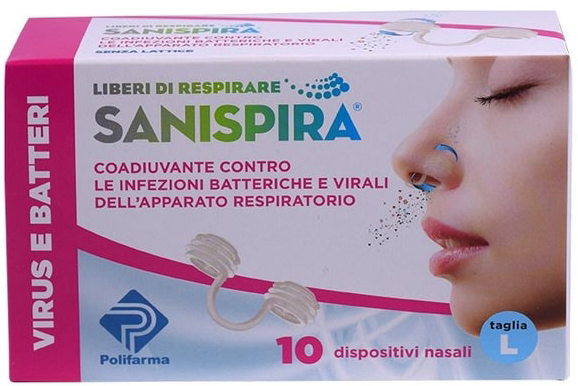 SANISPIRA VISUR & BATTERI FILTRO NASALE LARGE 10 PEZZI - Farmastop