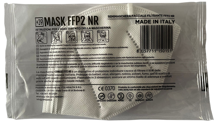 MASCHERINA +39MASK FFP2 BIANCO 1 PEZZO - Farmastop