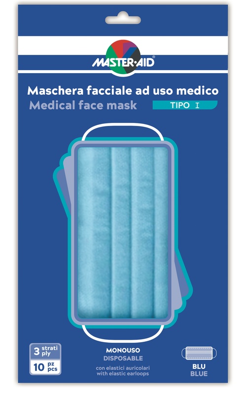 MASTER AID MASCHERINA CHIRURGICA TIPO I MONOUSO 10 PEZZI - Farmastop