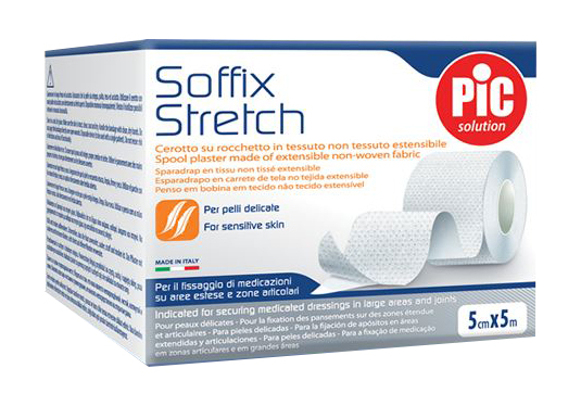 CEROTTO IN ROTOLO PIC SOFFIX STRETCH TESSUTO NON TESSUTO ESTENDIBILE 5X500 CM 1 PEZZO - Farmastop