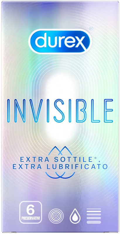 DUREX INVISIBLE EXTRA LUBRIFICANTE 6 PEZZI - Farmastop