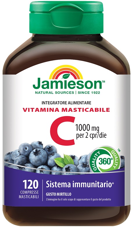 JAMIESON VITAMINA C 1000 MIRTILLO 120 COMPRESSE MASTICABILI - Farmastop