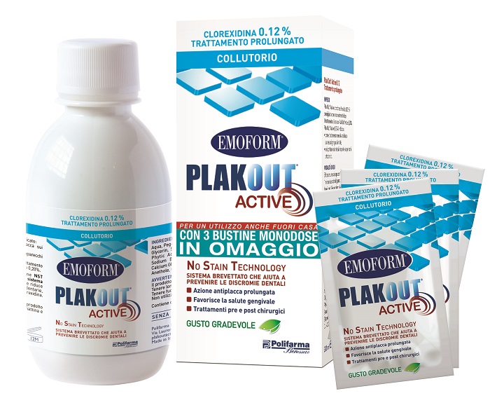 EMOFORM PLAKOUT ACTIVE 0,12% 200 ML + 3 BUSTE - Farmastop
