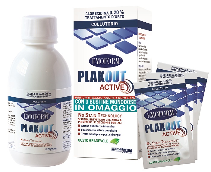 EMOFORM PLAK OUT ACTIVE 0,20% 200 ML + 3 BUSTE - Farmastop