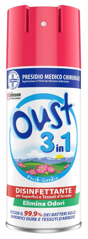 OUST 3 IN 1 FRESH GARDEN DISINFETTANTE SUPERFICI E TESSUTI D'ARREDO 400 ML - Farmastop
