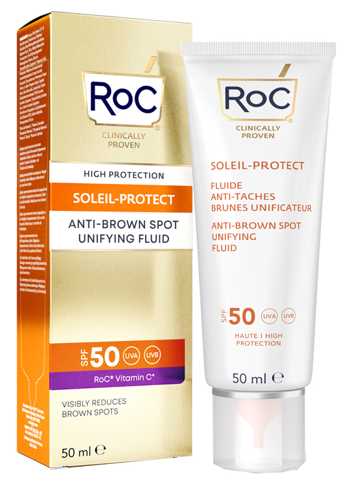 ROC FLUIDO SOLARE VISO SPF 50+ ANTIMACCHIE BRUNE  50 ML - Farmastop