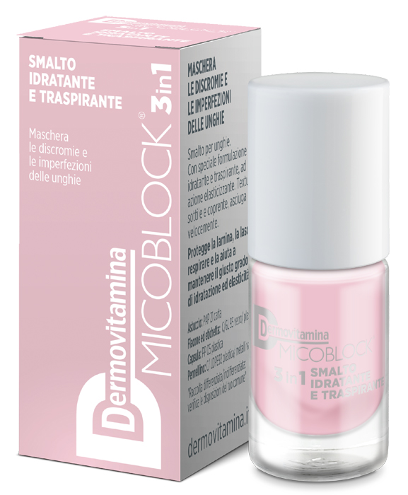 DERMOVITAMINA MICOBLOCK 3IN1 SMALTO IDRATANTE E TRASPIRANTE ROSA CHIARO 5 ML - Farmastop