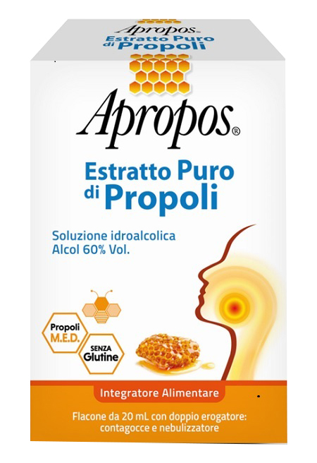 APROPOS ESTRATTO PURO DI PROPOLI SPRAY+CONTAGOCCE 20 ML - Farmastop