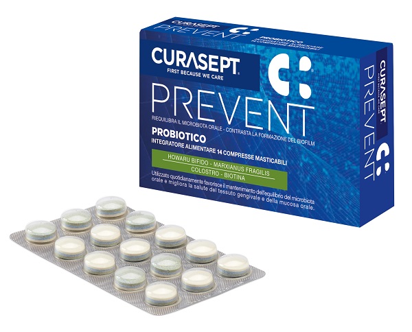 CURASEPT PREVENT PROBIOTICO 14 COMPRESSE MASTICABILI - Farmastop