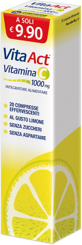 VITA ACT VITAMINA C 1000MG 20 COMPRESSE EFFERVESCENTI LIMONE - Farmastop