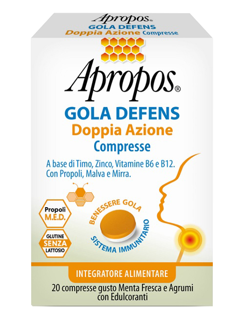 APROPOS GOLA DEFENS DOPPIA AZIONE 20 COMPRESSE - Farmastop