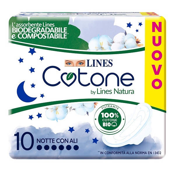 LINES COTONE BIO ULTRA NOTTE 10 PEZZI - Farmastop