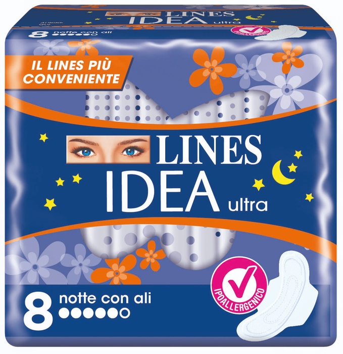 LINES IDEA ULTRA NOTTE ALI 8 PEZZI - Farmastop