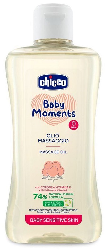 CHICCO BABY MOMENTS OLIO MASSAGGIO SENSITIVE 200 ML - Farmastop
