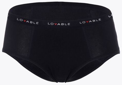 LOVABLE PERIOD PANTIES SLIP FLUSSO MEDIO NERO TAGLIA SMALL - Farmastop