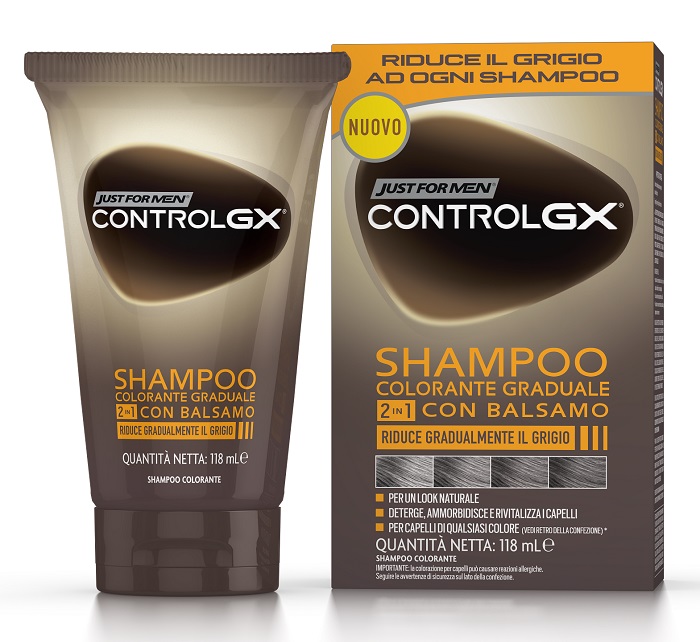 JUST FOR MEN CONTROL GX SHAMPOO COLORANTE GRADUALE 2 IN 1 CON BALSAMO 150 ML - Farmastop