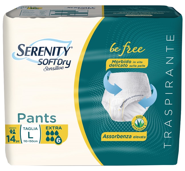 SERENITY PANTS SD SENSITIVE BE FREE EXTRA L 14 PEZZI - Farmastop