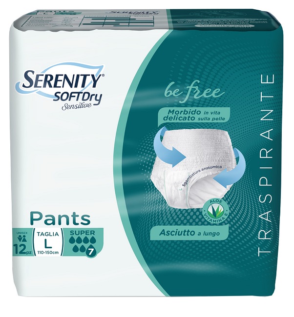 SERENITY PANTS SD SENSITIVE BE FREE SUPER L 12 PEZZI - Farmastop