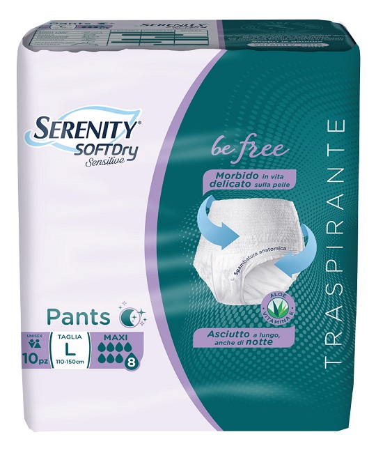 SERENITY PANTS SD SENSITIVE BE FREE MAXI L 10 PEZZI - Farmastop