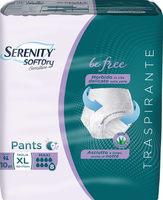 SERENITY PANTS SD SENSITIVE BE FREE MAXI XL 10 PEZZI - Farmastop