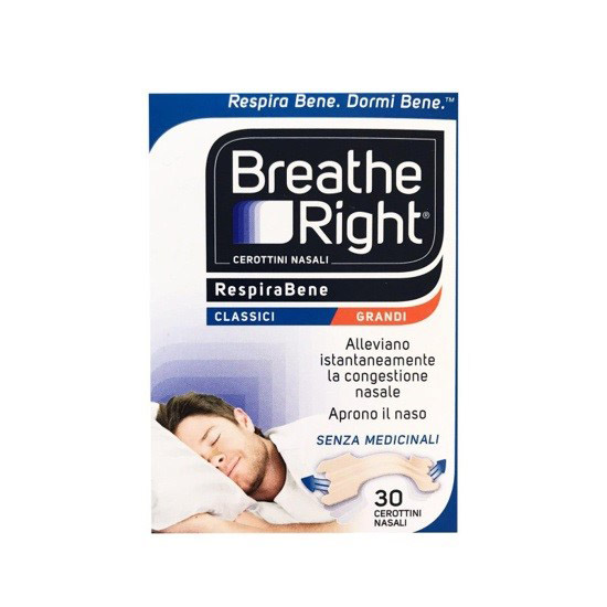 CEROTTI NASALI BREATHE RIGHT CLASSICI GRANDI 30 PEZZI - Farmastop