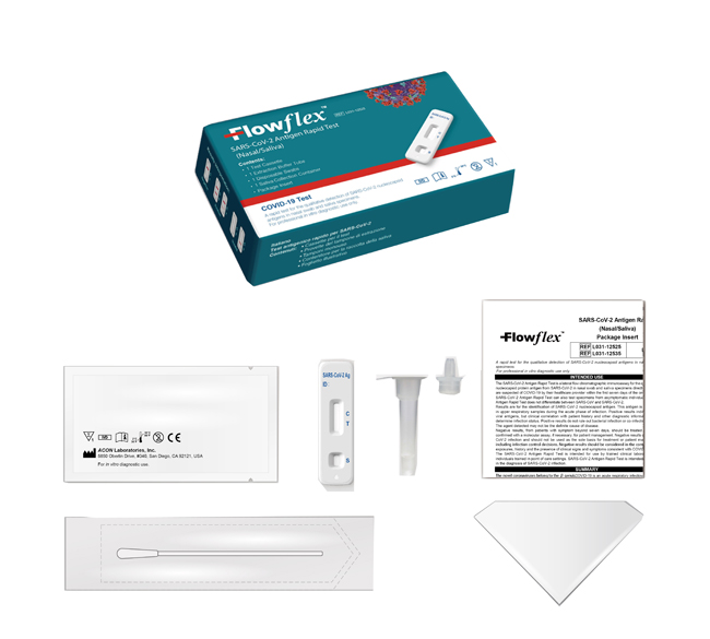 TEST ANTIGENICO RAPIDO COVID-19 FLOWFLEX DETERMINAZIONE QUALITATIVA ANTIGENI SARS-COV-2 IN TAMPONI NASALI/SALIVA MEDIANTE IMMUNOCROMATOGRAFIA USO PROFESSIONALE - Farmastop