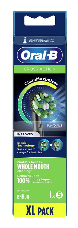 ORALB CROSS ACTION BLACK EB50 TESTINE PER SPAZZOLINO ELETTRICO 5 PEZZI - Farmastop