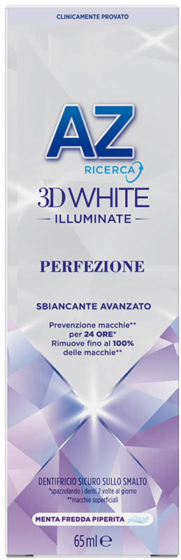 AZ 3D WHITE ILLUMINANTE PERFEZIONE SBIANCANTE AVANZATO DENTIFRICIO 50 ML - Farmastop