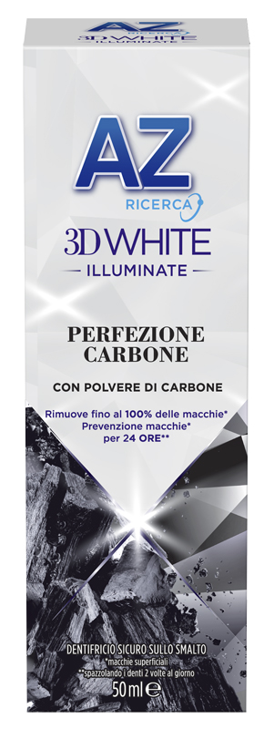 AZ 3D WHITE ILLUMINANTE PERFEZIONE CARBONE DENTIFRICIO 50 ML - Farmastop
