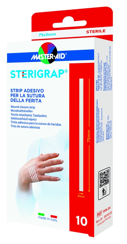 MASTER-AID STERIGRAP STRIP ADESIVO SUTURA FERITE 75X3 MM 10 PEZZI - Farmastop