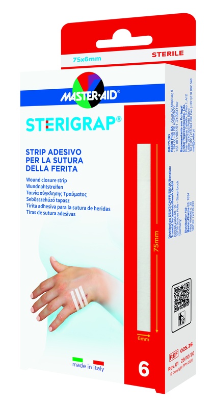 MASTER-AID STERIGRAP STRIP ADESIVO SUTURA FERITE 75X6 MM 6 PEZZI - Farmastop