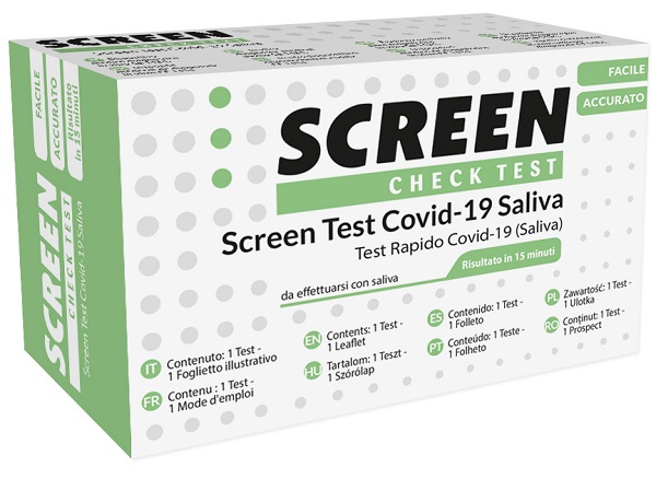 SCREEN TEST ANTIGENICO RAPIDO AUTODIAGNOSTICO COVID-19 SARS-COV-2 CAMPIONI SALIVARI SELFTEST COVID SALIVA SCREEN - Farmastop
