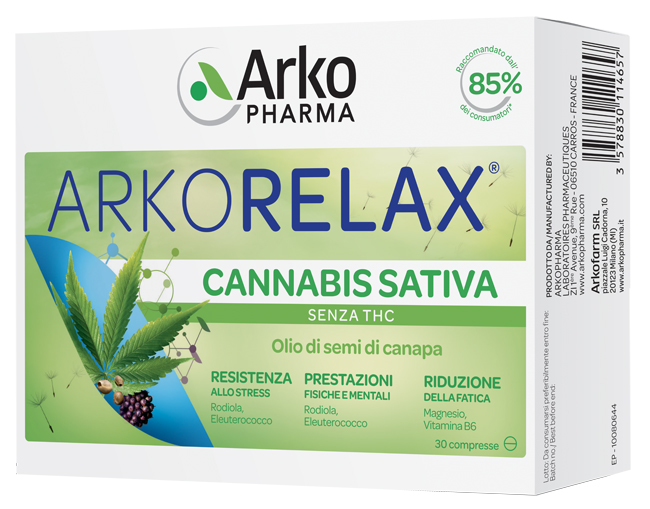 ARKORELAX CANNABIS SATIVA 30 COMPRESSE - Farmastop