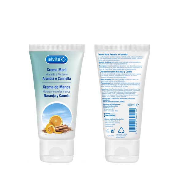 ALVITA CREMA MANI ARANCIA E CANNELLA 100 ML - Farmastop