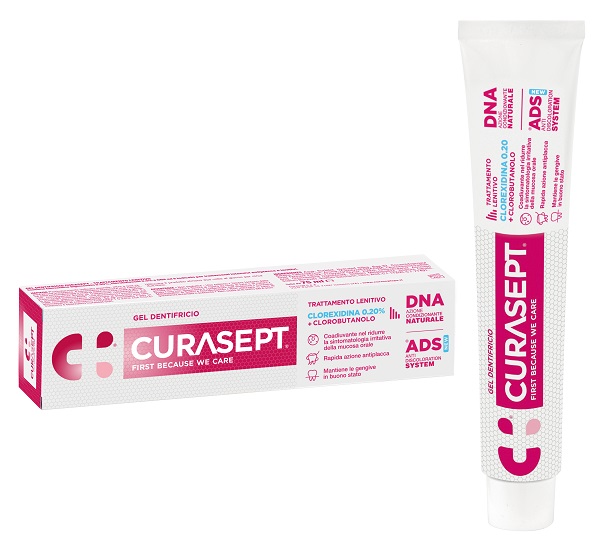 CURASEPT GEL DENTIFRICIO ADS DNA TRATTAMENTO LENITIVO 75 ML - Farmastop