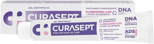 CURASEPT GEL DENTIFRICIO ADS DNA TRATTAMENTO RIGENERANTE 75 ML - Farmastop