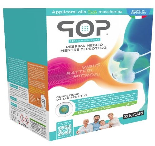 POP TECHNICAL DEVICE 12 DISPOSITIVI ADESIVI PROFUMA E PURIFICA MASCHERINA - Farmastop
