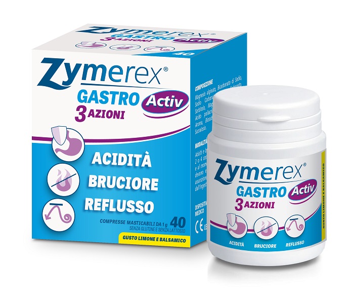 ZYMEREX GASTRO ACTIV 3 AZIONI 40 COMPRESSE MASTICABILI - Farmastop