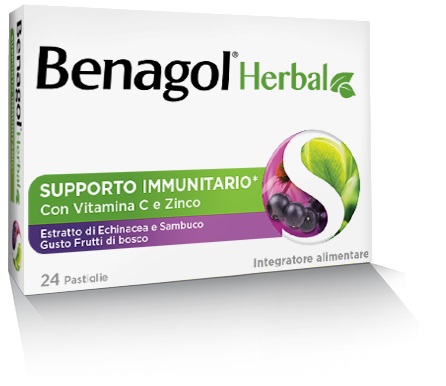 BENAGOL HERBAL FRUTTI DI BOSCO 24 PASTIGLIE - Farmastop