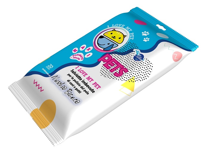 A+CURE I LOVE MY PET SALVIETTE POP-UP MUSCHIO BIANCO 20 PEZZI RICARICA - Farmastop