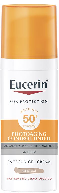 EUCERIN SUN PHOTOAGING CONTROL TINTED GEL CREME SPF50+ MEDIUM 50 ML - Farmastop