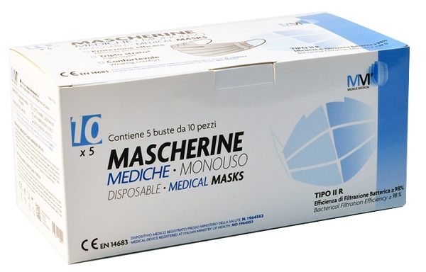 MUNUS MEDICAL MASCHERINA CHIRURGICA IIR 50 PEZZI NERA - Farmastop