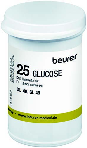 STRISCE MISURAZIONE GLICEMIA BEURER PER GLUCOMETRO GL48/GL49 IN FLACONE 50 PEZZI - Farmastop