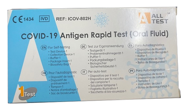 TEST ANTIGENICO RAPIDO COVID-19 ALLTEST AUTODIAGNOSTICO DETERMINAZIONE QUALITATIVA ANTIGENI SARS-COV-2 IN CAMPIONI SALIVARI MEDIANTE IMMUNOCROMATOGRAFIA - Farmastop