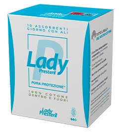 LADY PRESTERIL ASSORBENTI GIORNO CON ALI RIPIEGATI BIODEGRADABILI 10 PEZZI - Farmastop