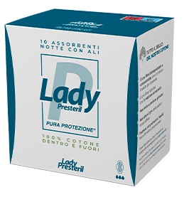 LADY PRESTERIL ASSORBENTI NOTTE CON ALI RIPIEGATI BIODEGRADABILI 10 PEZZI - Farmastop